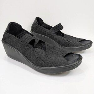 Baretraps Woven Sandals Umma Womens 11 BTS 15-10551-003-118 Black Summer Beach